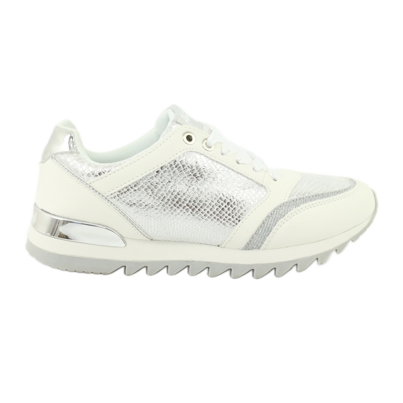 American Club Chaussures de sport pour femmes 16355 blanc / argent blanche gris