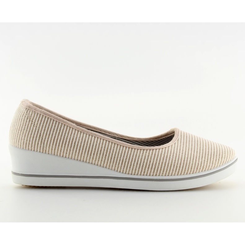 Or c21v Ballerines compensées dorées brun jaune