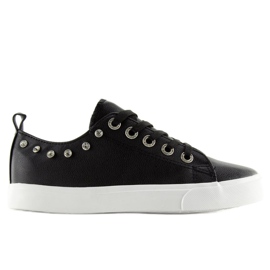 Noir BL122p Baskets noires avec zircons cubiques le noir