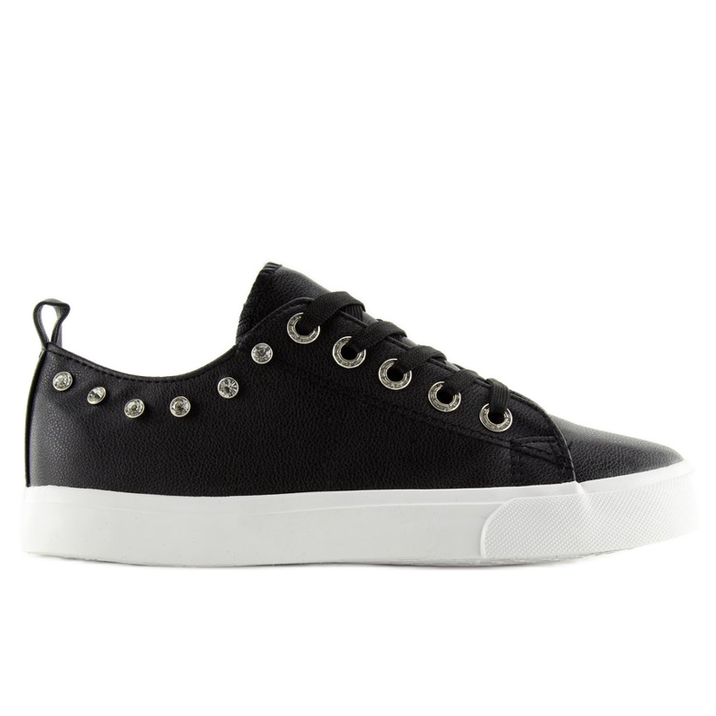 Noir BL122p Baskets noires avec zircons cubiques le noir