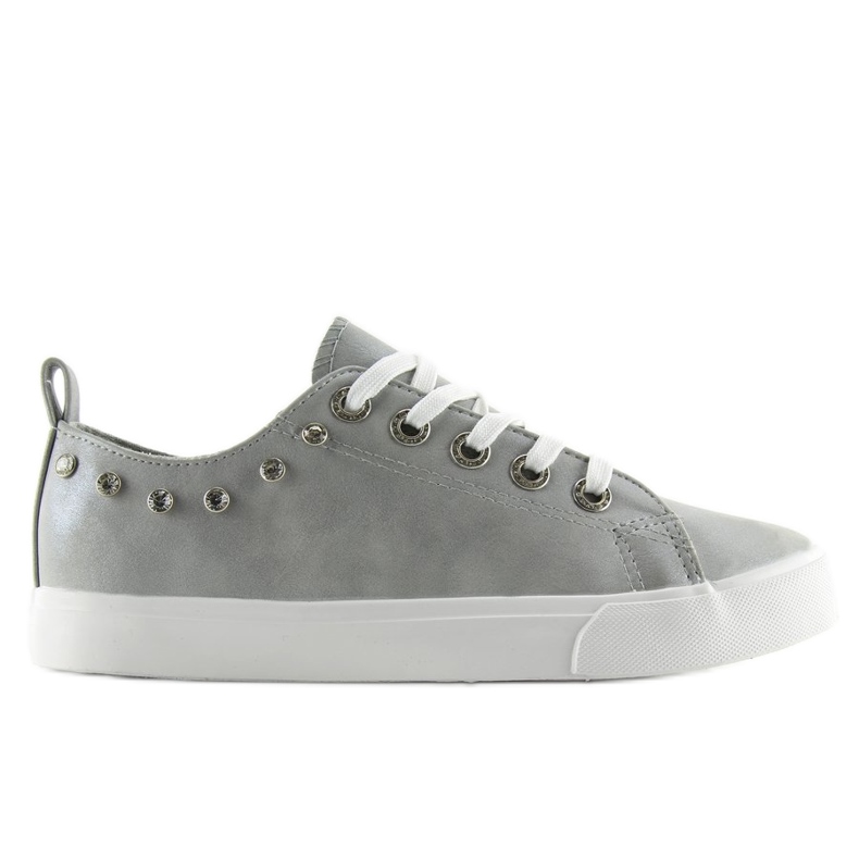 Gris BL122p Baskets grises avec zircone cubique