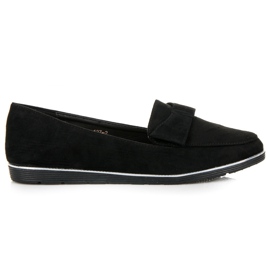 Mocassins En Daim Avec Nœud noir