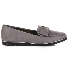 Mocassins en daim à nœud gris