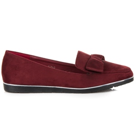Mocassins bordeaux à nœud rouge Mocassins bordeaux à nœud rouge
