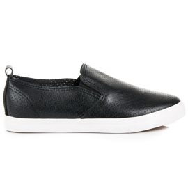 Bestelle Slipons ajourés noirs