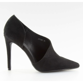 Escarpins noirs asymétriques sur une épingle ZY098 Noir le noir