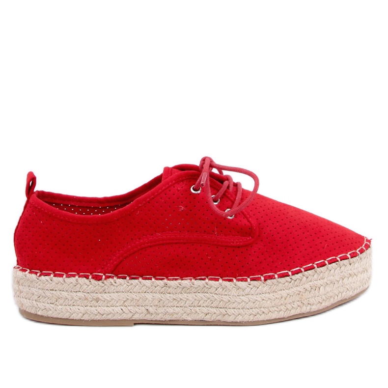 Espadrilles pour femmes rouges LL-118 Rouge
