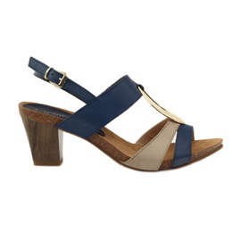 Sandales en cuir femme Caprice 28307 brun jaune bleu marine
