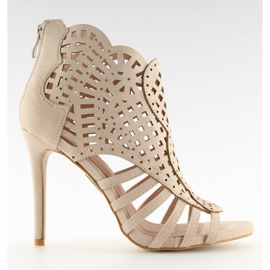 Bottines bout ouvert beige M286 Beige
