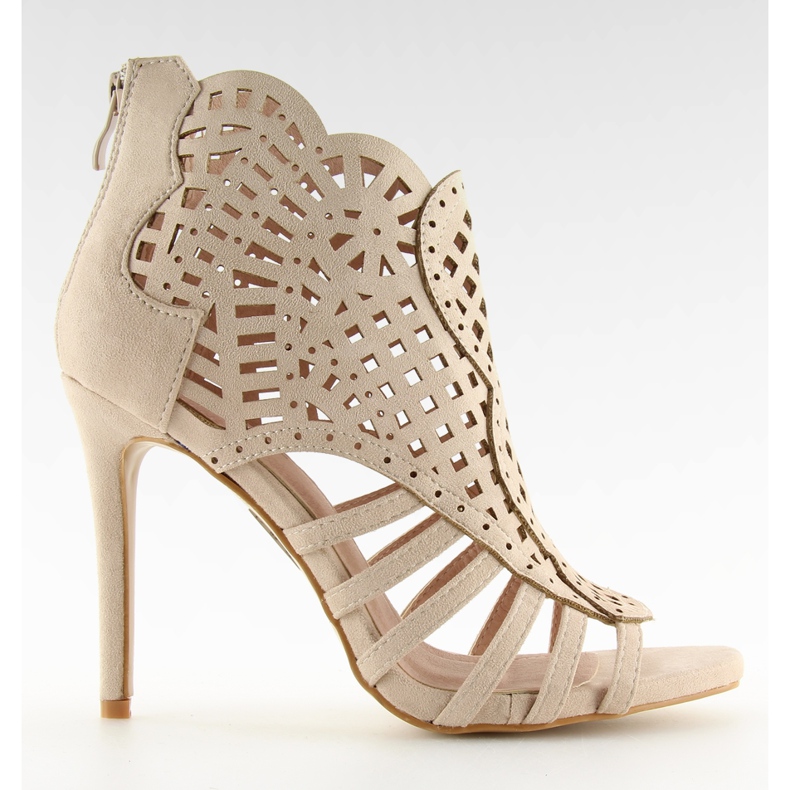 Bottines bout ouvert beige M286 Beige