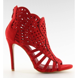 Bottines à bout ouvert rouge M286 Rouge