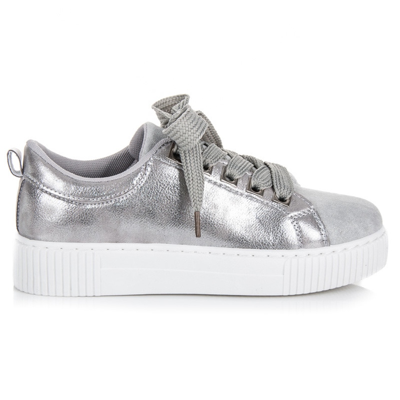 Sport Baskets Sur La Plateforme Avec Reliure gris