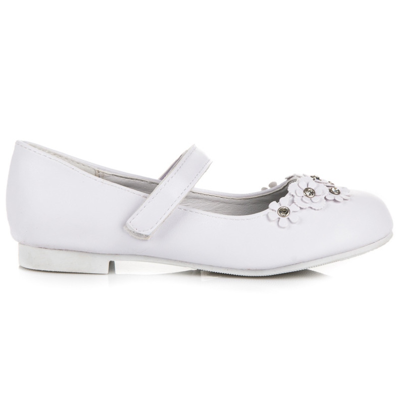 American Club Ballerines Blanches Avec Velcro