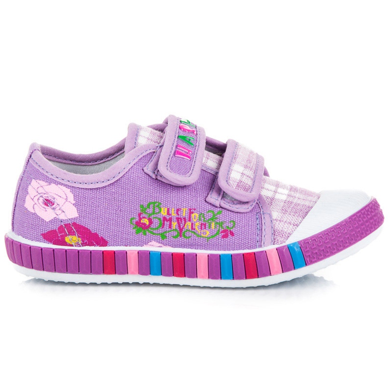 Hasby Baskets à carreaux pour filles violet