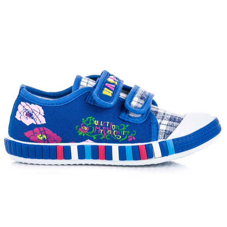 Hasby Baskets à carreaux pour filles bleu