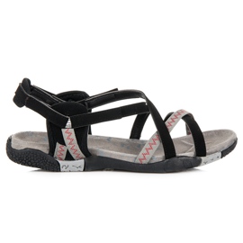 Hasby Sandales de sport avec velcro noir