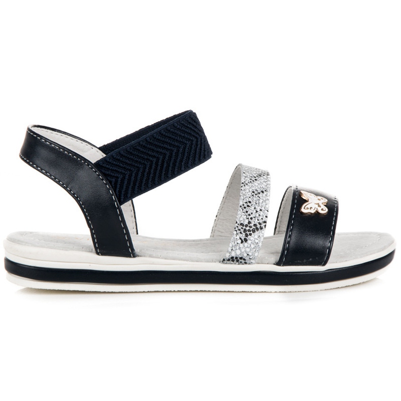 Vinceza Sandales plates pour bande élastique bleu