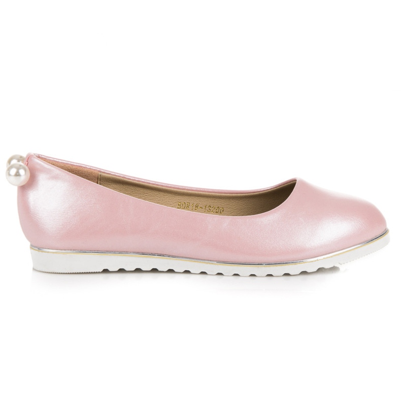 Vinceza Ballerines perlées rose