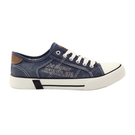 DK 0024 baskets en jean baskets nouées bleu marin