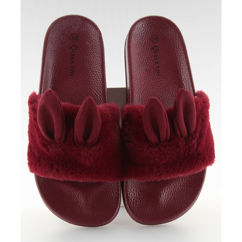 Chaussons Avec Fourrure Et Dommage 58-2 Ii-Gat rouge