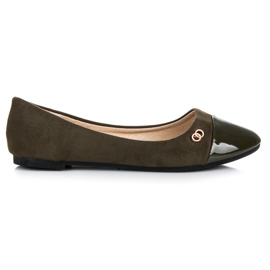 Seastar Ballerines à bout verni vert