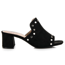 Kylie Chaussons en daim sur le poteau le noir