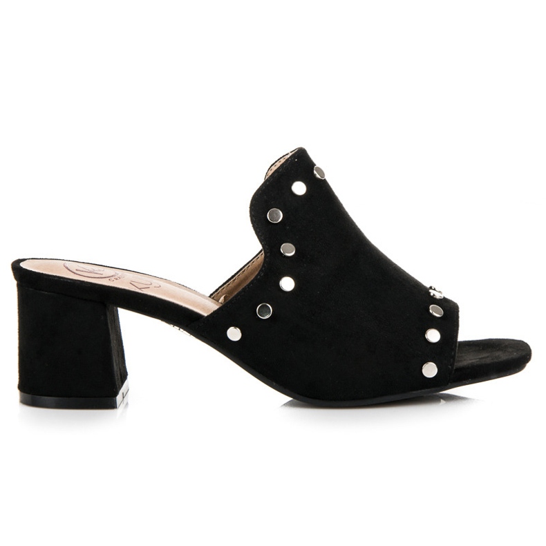 Kylie Chaussons en daim sur le poteau le noir
