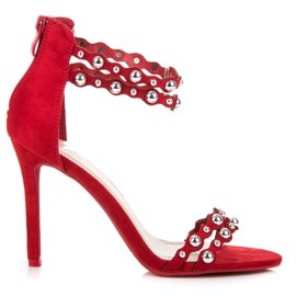 Vinceza Sandales rouges à ornements