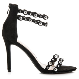 Vinceza Sandales noires à ornements