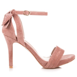 Vinceza Sandales en daim à nœud rose