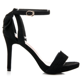 Vinceza Sandales en daim à nœud noir