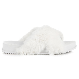 Pantoufles en fourrure élégantes blanc