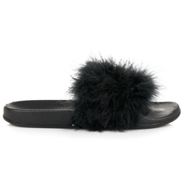 Pantoufles Avec Fourrure le noir
