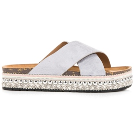 Seastar Chaussons en daim sur la plate-forme gris