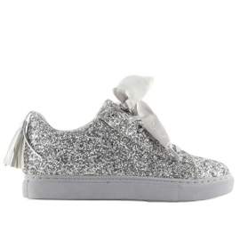 Baskets Paillettes Argentées M-611 Argent gris