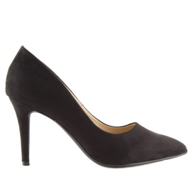 Escarpins noirs RS-GH31 en daim noir pour femme le noir