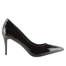 Escarpins en cuir verni noir LEI-83 Noir le noir
