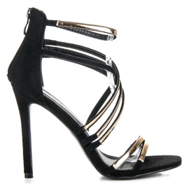 Vinceza Sandales noires à talons hauts le noir Vinceza Sandales noires à talons hauts le noir