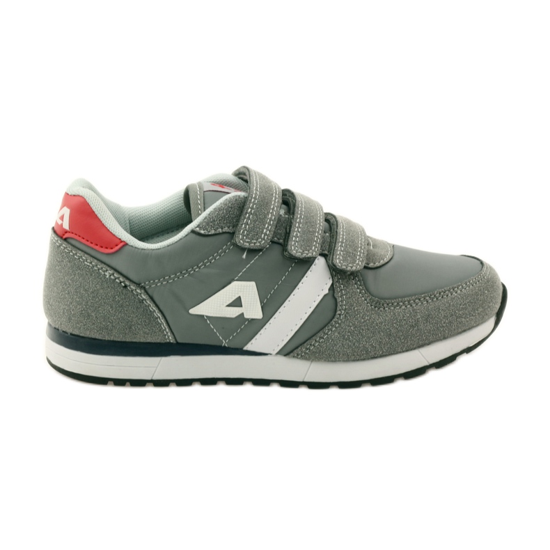 American Club Chaussures de sport à semelle intérieure en cuir américain rouge gris blanche