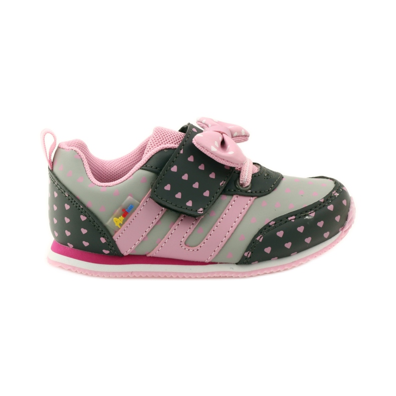 American Club Chaussures de sport américaines avec semelle intérieure en cuir rose gris