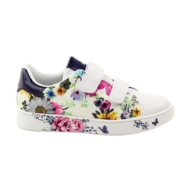 American Club Baskets américaines avec semelle intérieure en cuir multicolore blanc