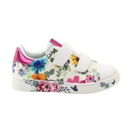 American Club Baskets américaines avec semelle intérieure en cuir multicolore blanc