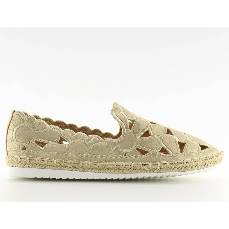 Espadrilles femme dorées ajourées LT86 Gold d'or