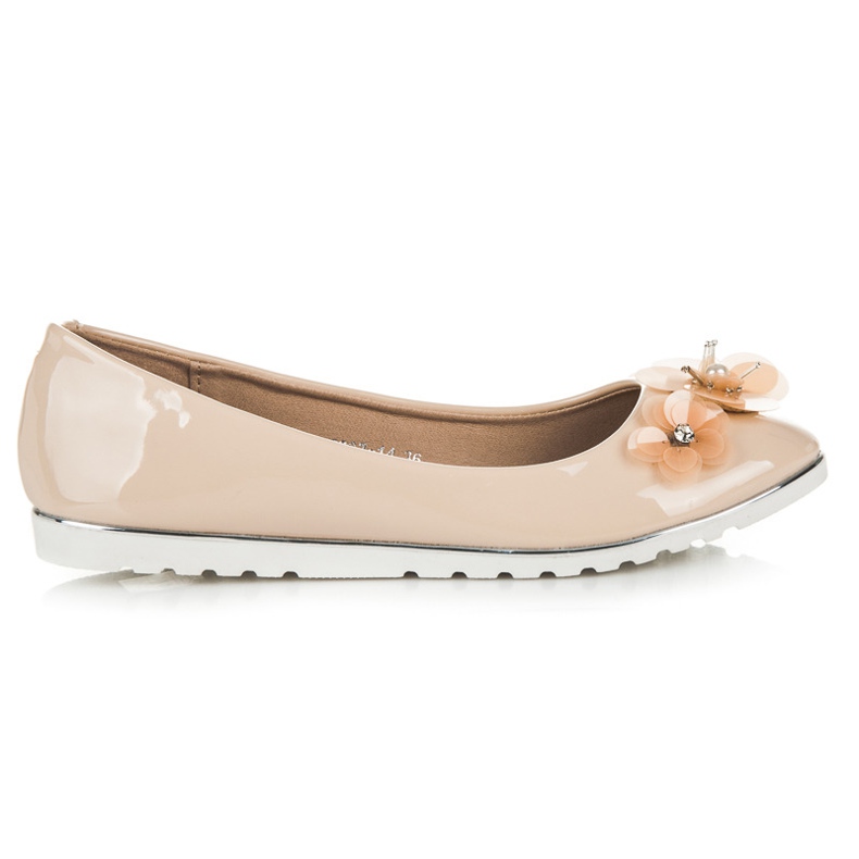 Vices Ballerines laquées à fleurs brun