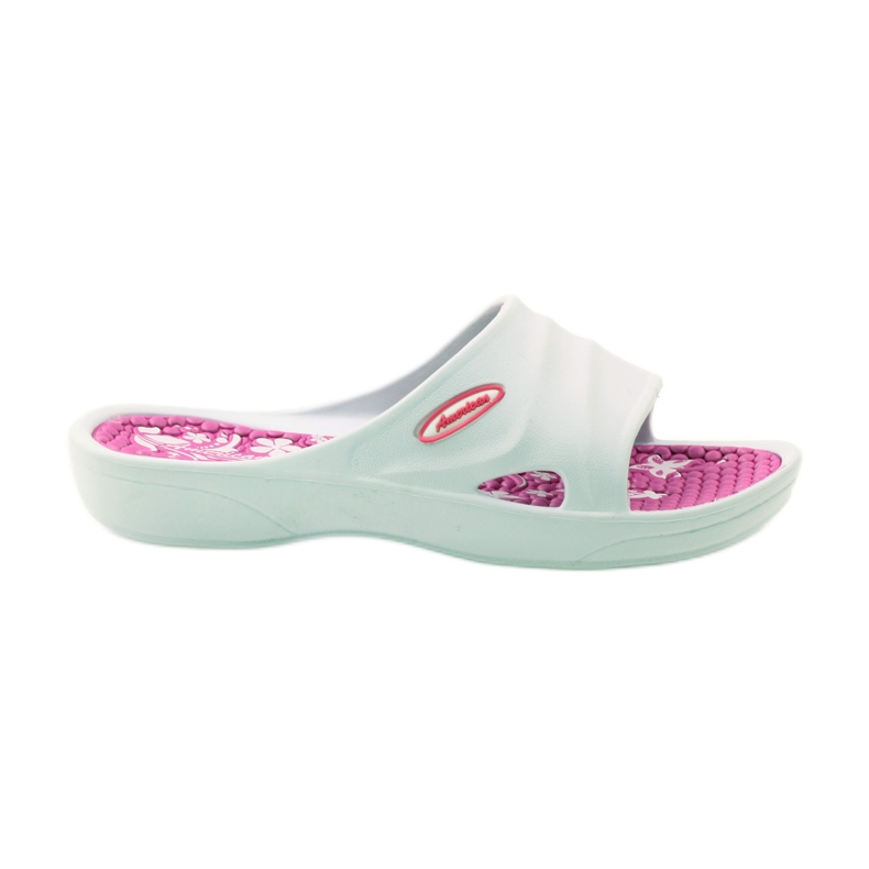 American Club Chaussons américains en mousse blanche pour la piscine rose
