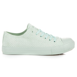 Baskets en daim menthe vert
