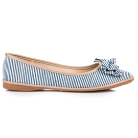 Seastar Ballerines côtelées à nœud bleu