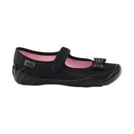 Chaussures enfants Befado, chaussons ballerines 114Y240 le noir gris