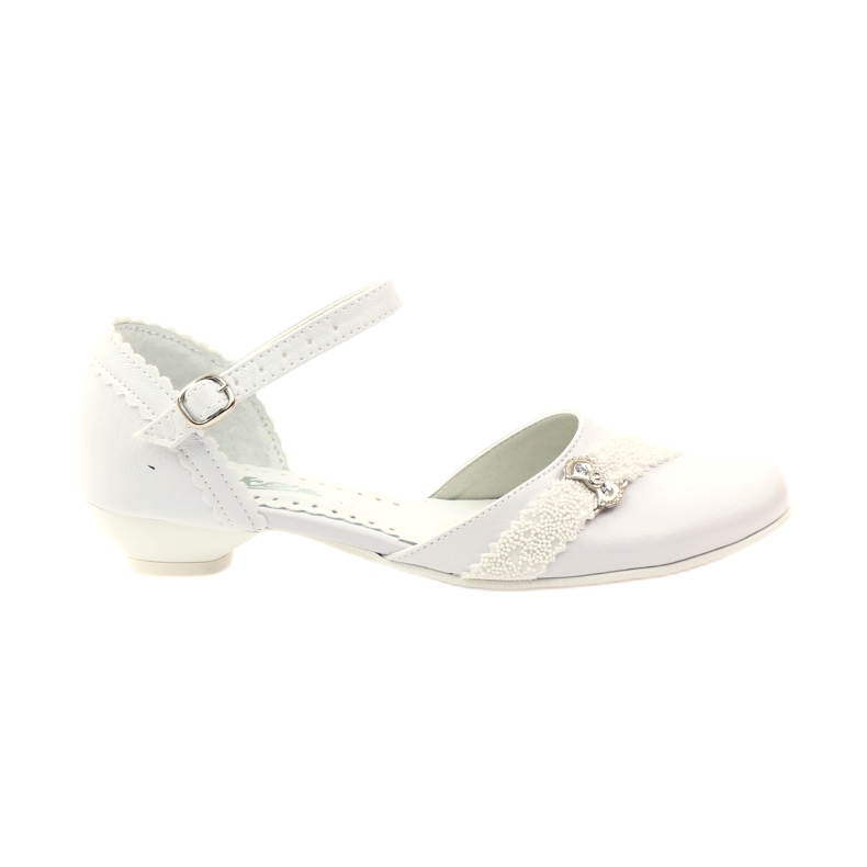 Escarpins communion ballerines Miko 714 blanc blanche