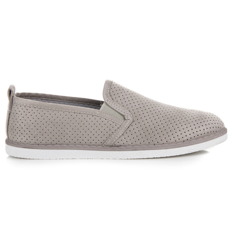 Bestelle Slipons ajourés gris Bestelle Slipons ajourés gris